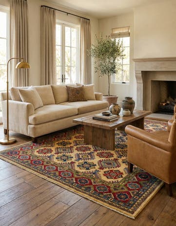 6' 7 x 9' 9 Hand Knotted Kazak Rug