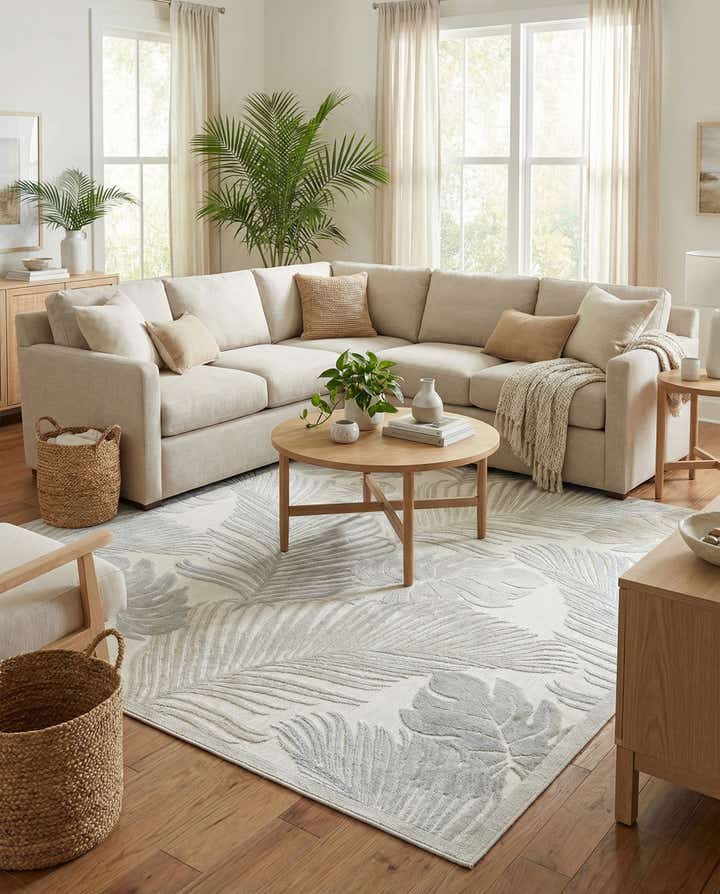 8' 2 x 8' 2 Easy-Clean Botanical Indoor / Outdoor Square Rug