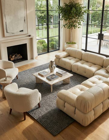 Gray Felt Ball Wool Square Rug