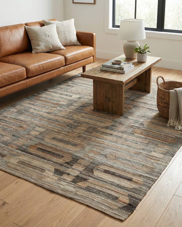 Detail image of 5' x 6' 6 Hand Woven Kilim Modern Wool Rug