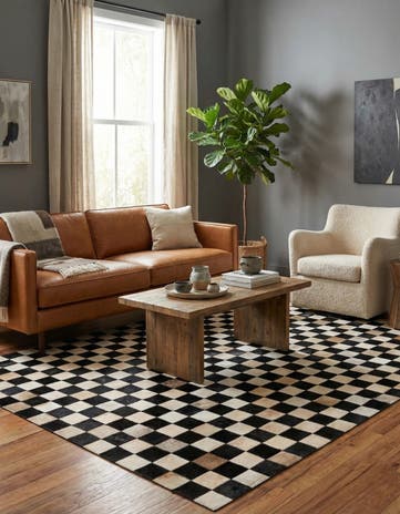 4' 9 x 6' 8 Cowhide Stocks Rug