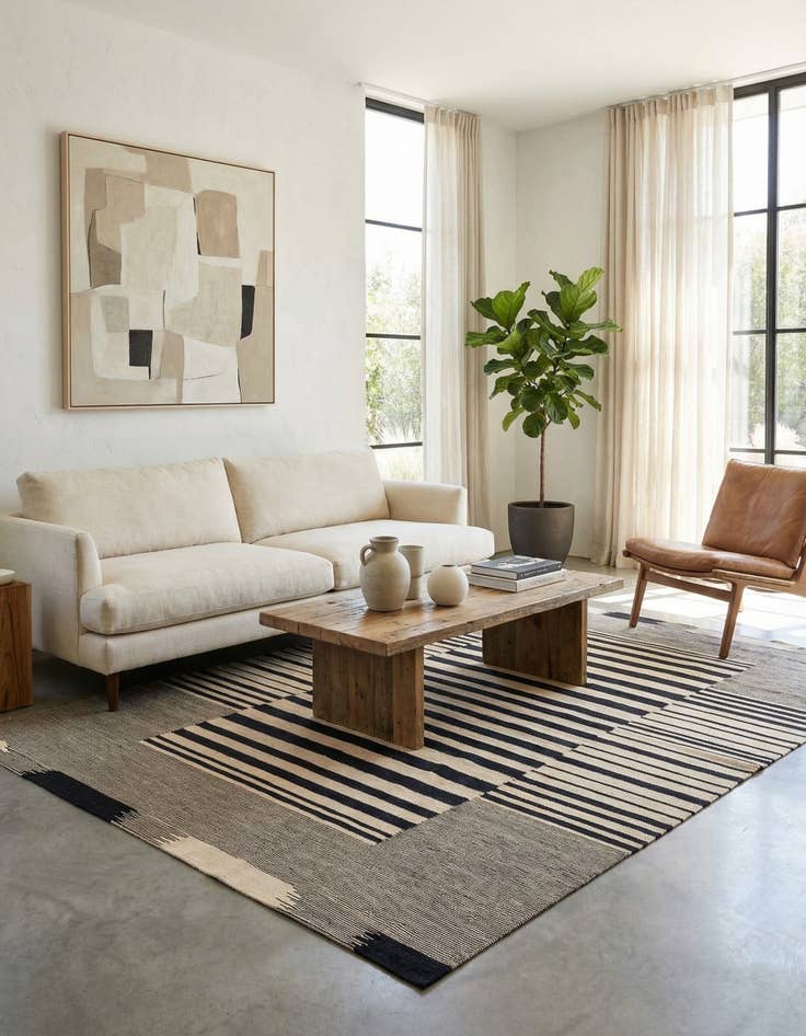 Detail image of 5' 9 x 7' 7  Hand Woven Kilim Modern Wool Rug