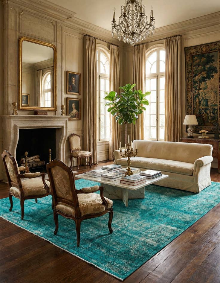 Detail image of 9' 3 x 12' 10 Vintage Royal Wool Rug