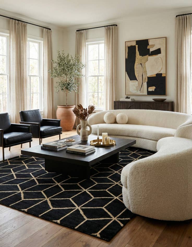 Detail image of 6' 5 x 9' 9  Hand Knotted Moroccan Wool Rug