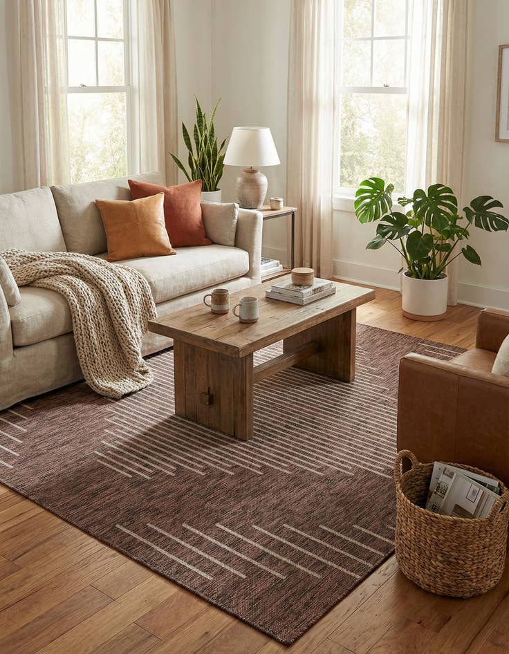 Detail image of 7' x 7'  Washable Modern Indoor / Outdoor Square Rug