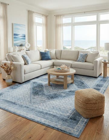 Navy Blue Kamala Washable Rug