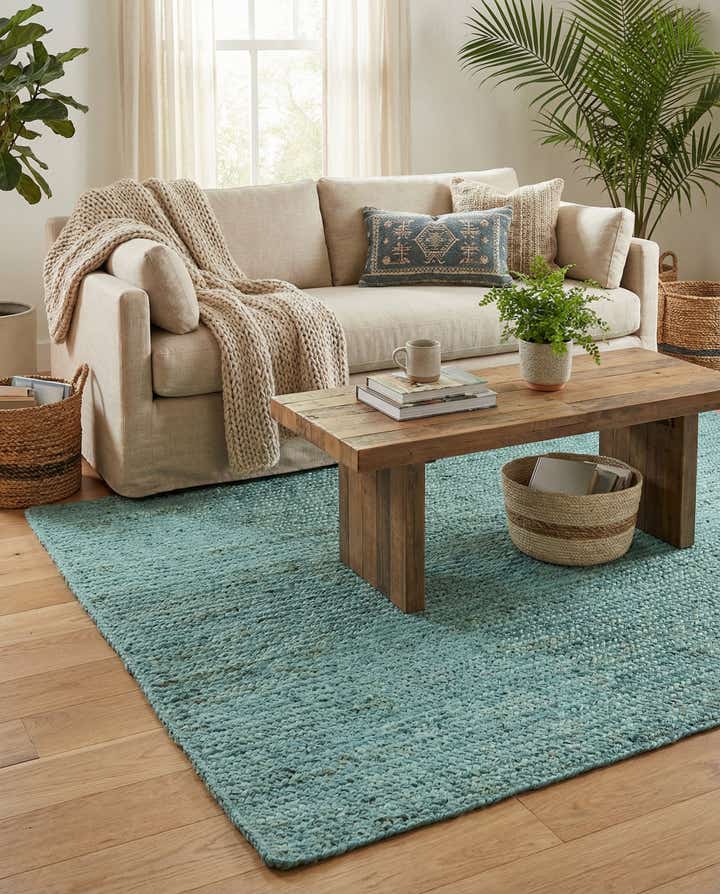 4' 1 x 6' 1 Handmade Braided Jute Rug