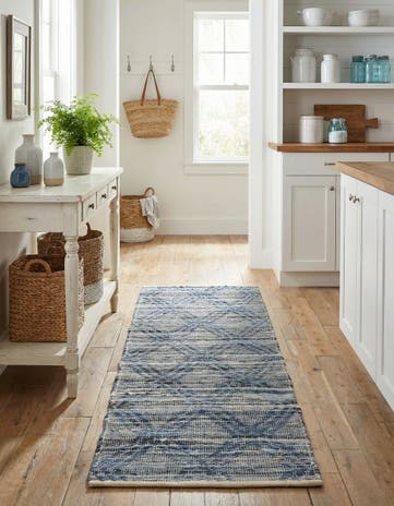 2' x 6' 1 Hand Woven Chindi Cotton Runner Rug