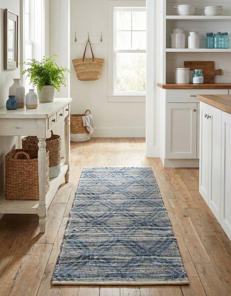 Detail image of 2' x 6' 1  Hand Woven Chindi Cotton Runner Rug