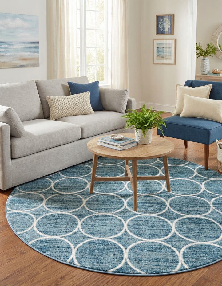 7' x 7' Lattice Trellis Round Rug