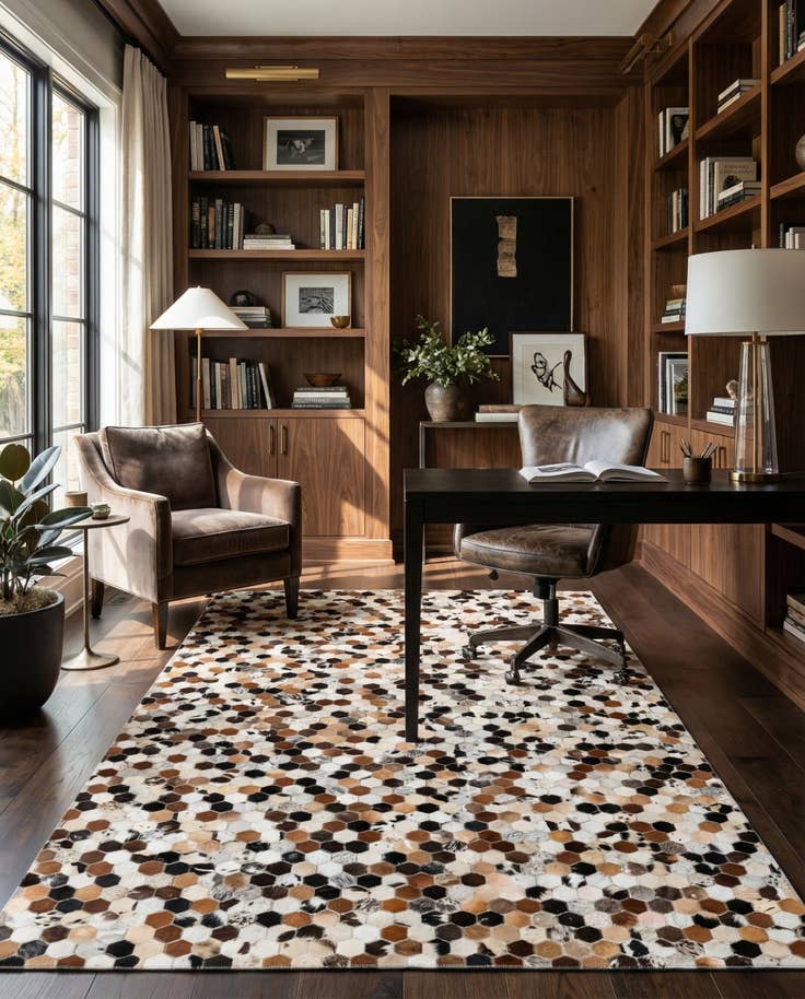 Detail image of 5' x 7' 10 Cowhide Stocks Rug
