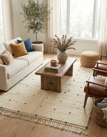 5' 4 x 8' 2 Hand Knotted Moroccan Wool Rug