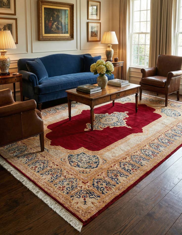 Detail image of 6' 5 x 9' 5  Hand Knotted Kerman Wool Rug