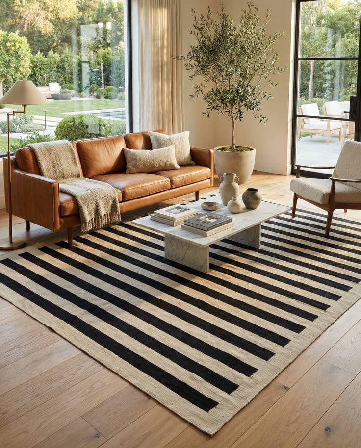 Detail image of 8' 2 x 9' 8 Hand Woven Kilim Modern Wool Rug