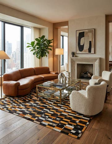 8' 3 x 10' Cowhide - Patchwork Rug
