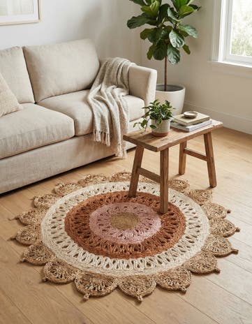 3' 1 x 3' 1 Handmade Braided Jute Round Rug