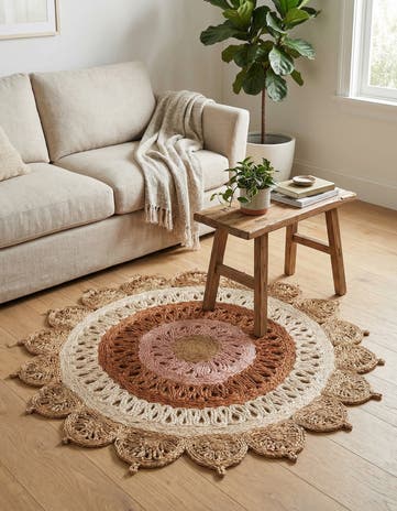 3' 1 x 3' 1 Handmade Braided Jute Round Rug