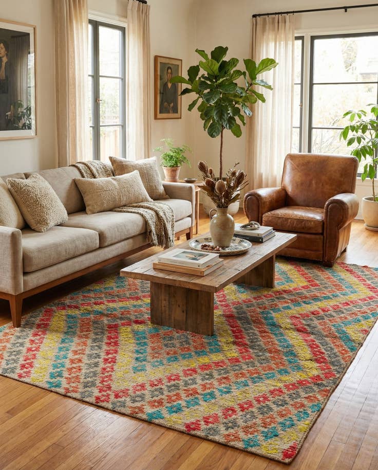 Detail image of 5' 9 x 8' 4 Hand Knotted Darya Wool Rug