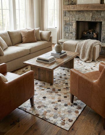 5' 2 x 7' 6 Cowhide Stocks Rug