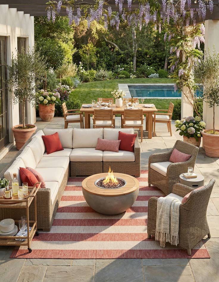 Detail image of  13' x 13'  Washable Ribbon Indoor / Outdoor Square Rug