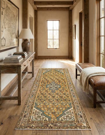 4' x 10' 2 Hamedan Wool Runner Rug