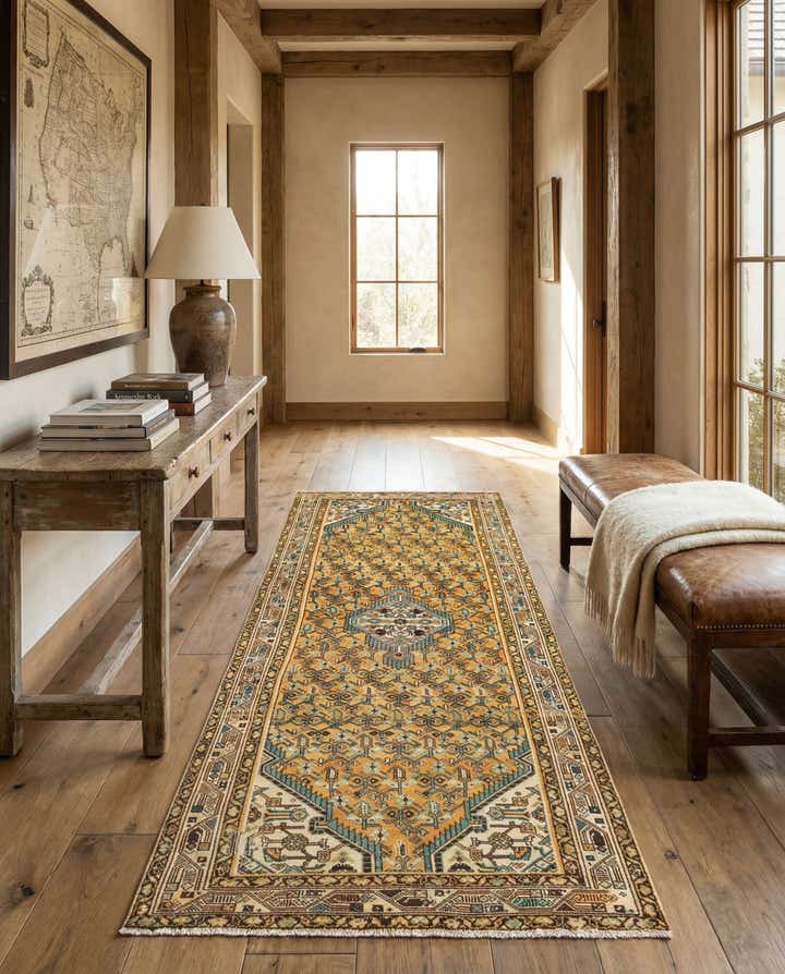 4' x 10' 2 Hamedan Wool Runner Rug