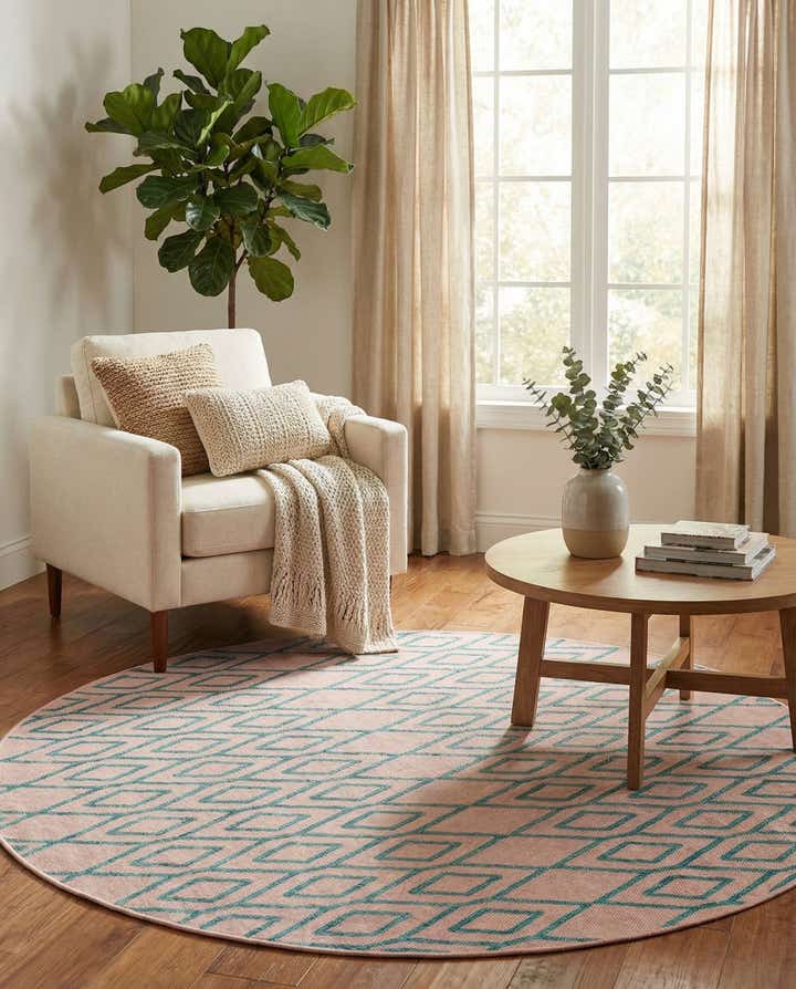6' 7 x 6' 7 Easy-Clean Jill Zarin Turks and Caicos Indoor / Outdoor Round Rug