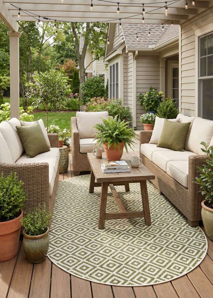 5' 3 x 8' Easy-Clean Jill Zarin Costa Rica Indoor / Outdoor Oval Rug