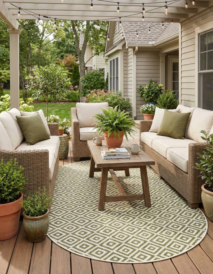 Detail image of 5' 3 x 8' Easy-Clean Jill Zarin Costa Rica Indoor / Outdoor Oval Rug