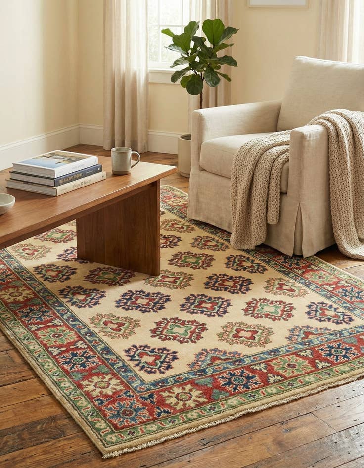 Detail image of  3' 10 x 6'  Hand Knotted Kazak Rug