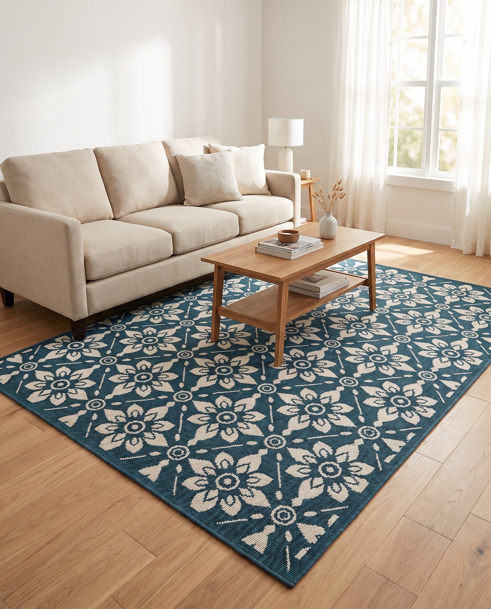 6' x 9' Easy-Clean Trellis Indoor / Outdoor Rug