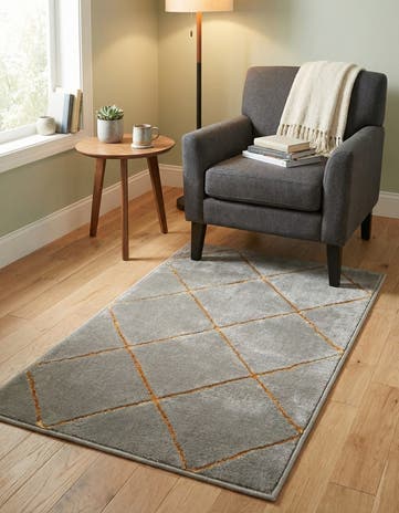 Gray and Gold Vogue Geo Rug