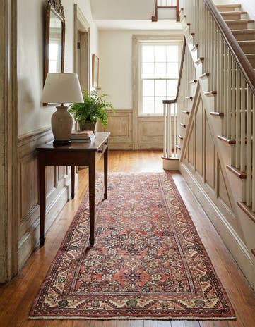 3' 10 x 9' 9 Hand Knotted Farahan Persian Wool Runner Rug