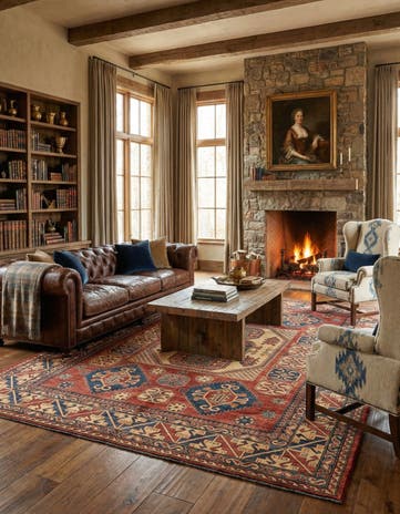 8' 11 x 12' 2 Hand Knotted Kazak Wool Rug