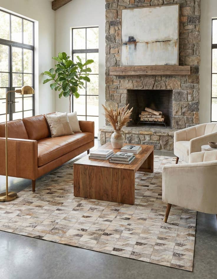 Detail image of  4' 8 x 6' 7 Cowhide Rug