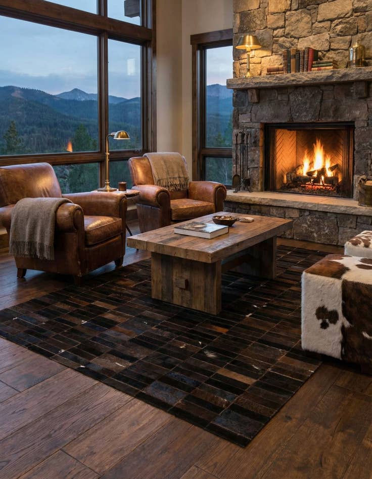 Detail image of  5' x 8' 1 Cowhide - Patchwork Rug