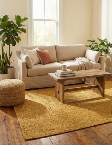 5' 1 x 8' Handmade Braided Jute Rug