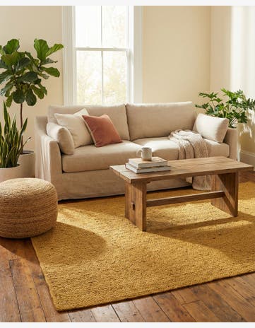 5' 1 x 8' Handmade Braided Jute Rug