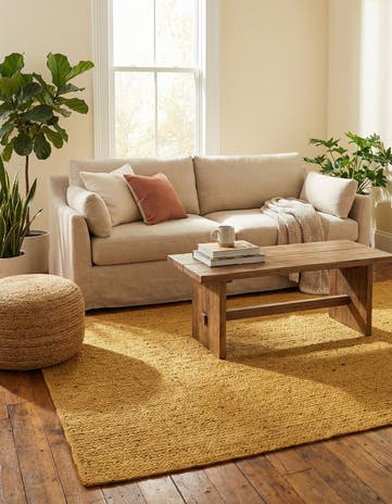5' 1 x 8' Handmade Braided Jute Rug