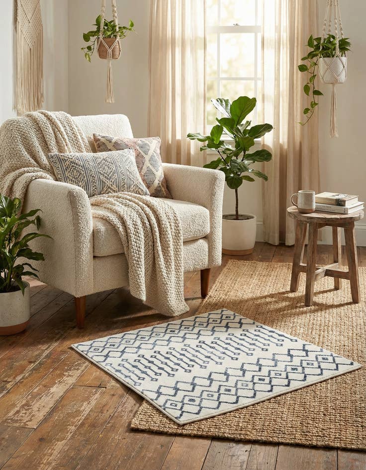 Detail image of  1' 4 x 1' 4 Bohemian Trellis Sample Rug