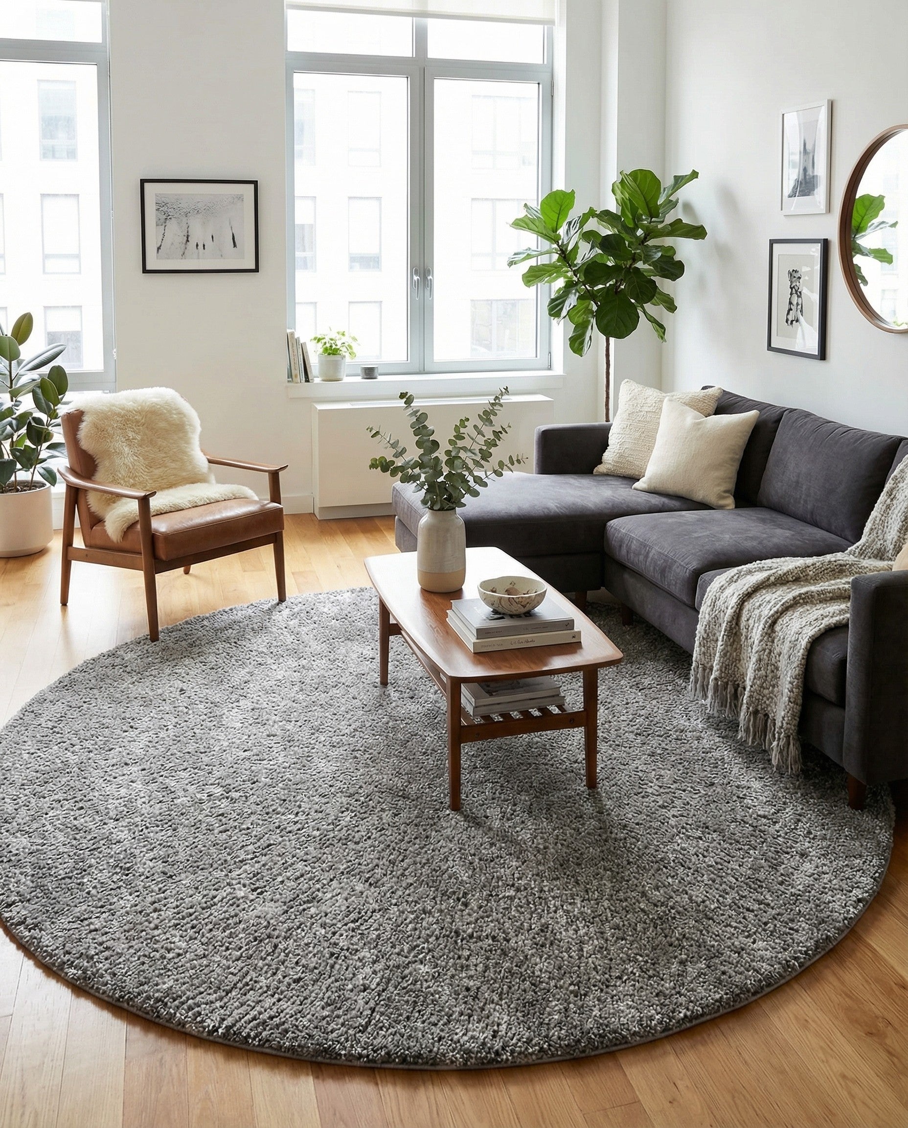  7' x 7' Jill Zarin Shaggy Chic Round Rug