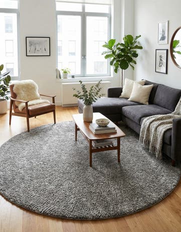 7' x 7' Jill Zarin Shaggy Chic Round Rug