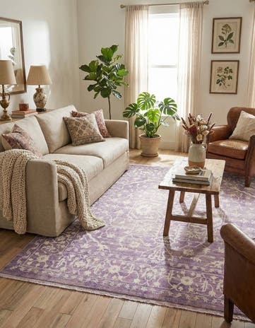 Purple Modern Classical Square Rug