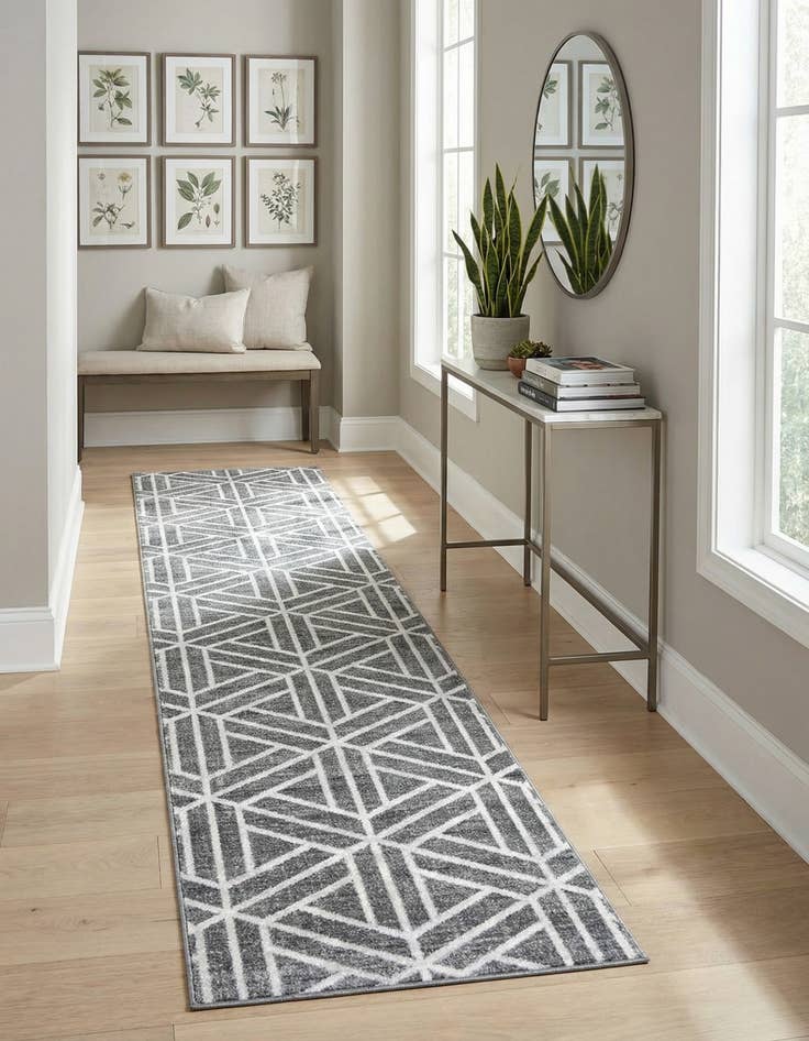 Detail image of  3' x 19' 8 Lattice Trellis Runner Rug