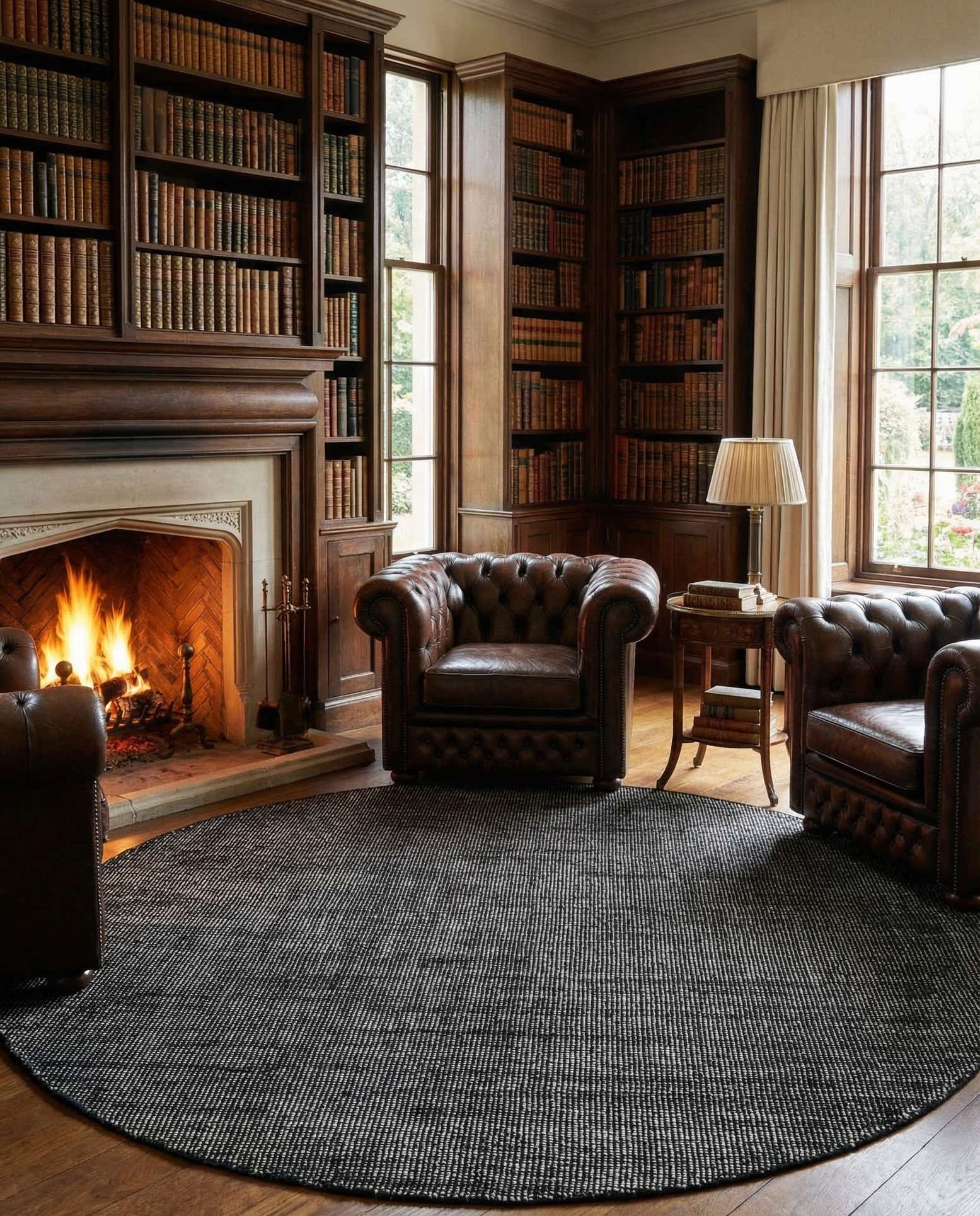 6' 1 x 6' 1 Hand Woven Jill Zarin English Manor Wool Round Rug