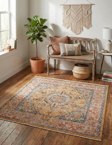 Yellow Lola Square Rug