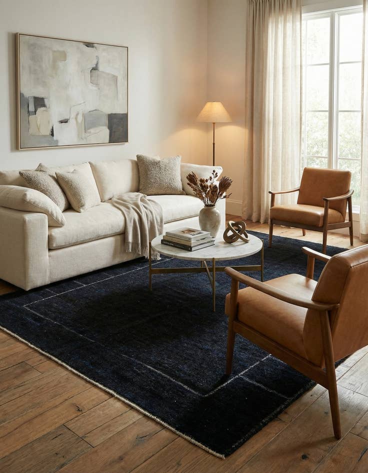 Detail image of 9' 5 x 12'  Hand Knotted Moroccan Wool Rug