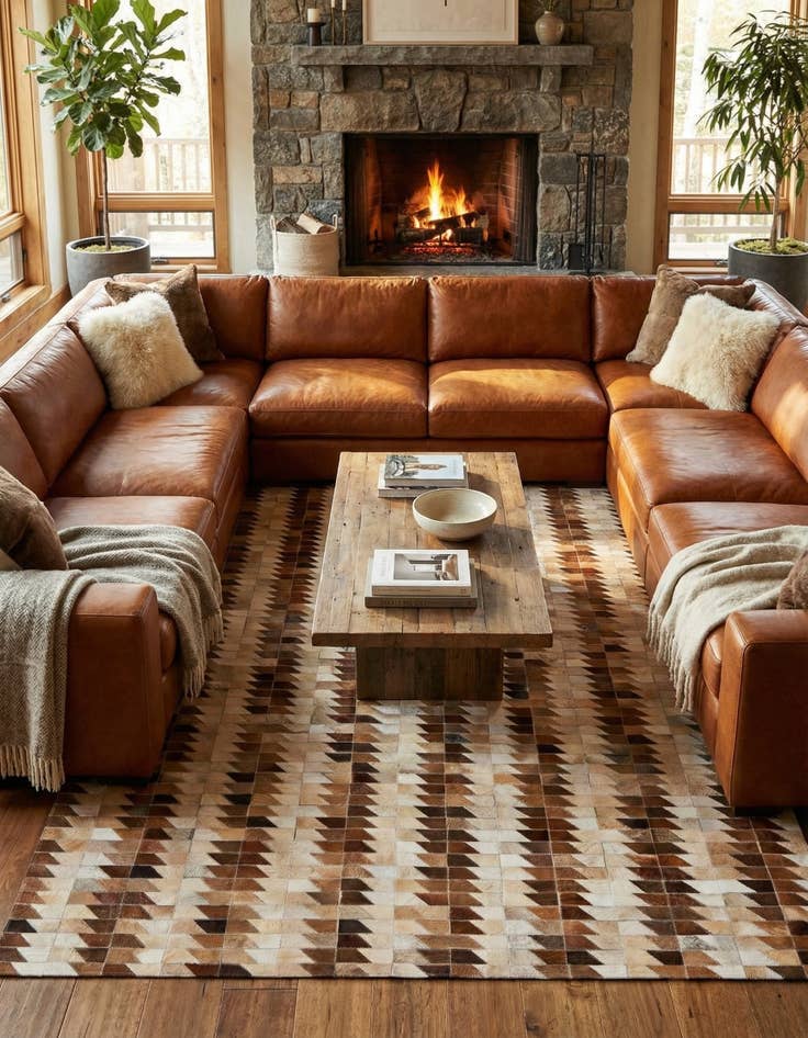 Detail image of  5' 4 x 7' 6 Cowhide Rug