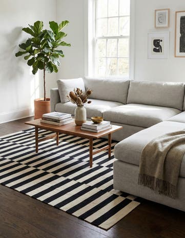 5' 6 x 7' 9 Hand Woven Kilim Modern Wool Rug