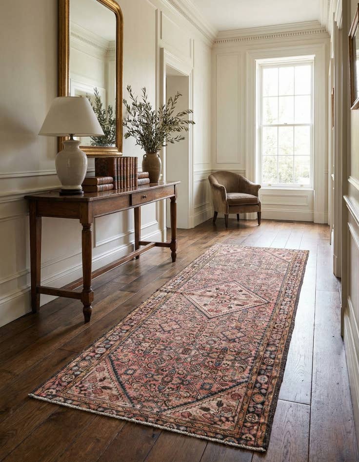 Detail image of 3' 8 x 9' 3  Hand Knotted Ultra Vintage Persian Wool Runner Rug